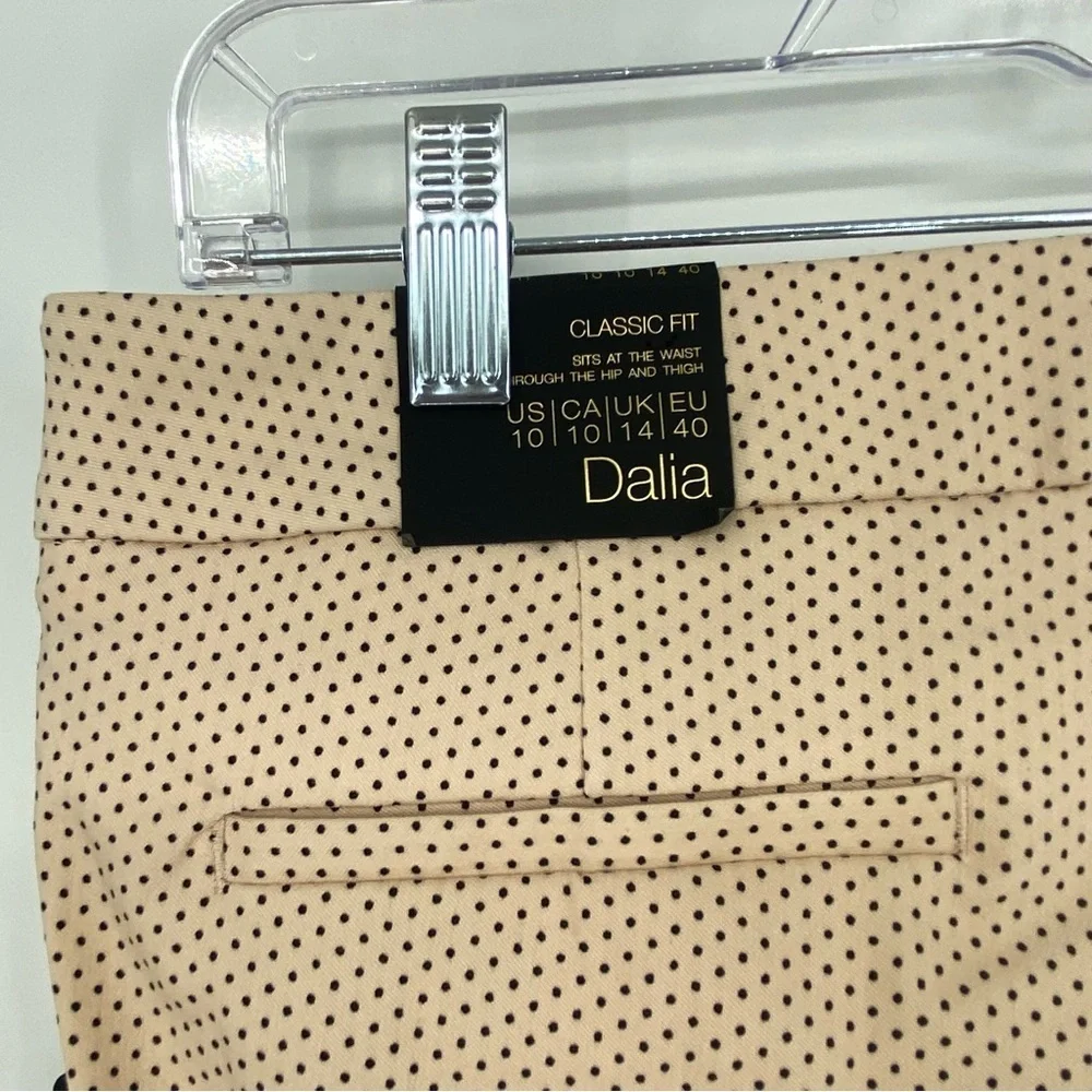 NWT Dalia peach pink and blue polka dot classic pant women's size 10 - Picture 4 of 15